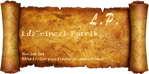 Lőrinczi Patrik névjegykártya